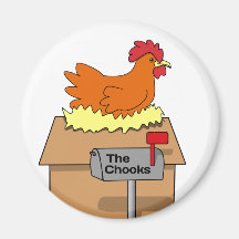 Chook House Funny Chicken on House Cartoon Magnets
