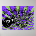 Choose any colour background-Guitar... - Customise posters