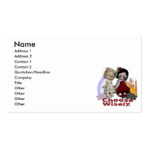 Choose Wisely Angel Devil Girls Business Card Templates