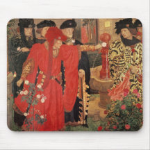 Choosing the Red and White Roses in Temple Mouse Pads