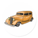 Chopped Hot Rod Round Stickers