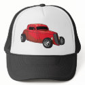 Chopped Red Street Rod hats