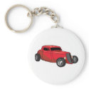 Chopped Red Street Rod keychains