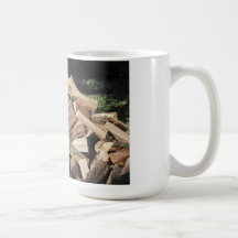 Chopped Wood Pile Outside Mugs