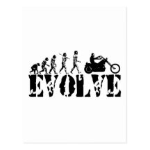 Chopper Biker Motorcycle Rider Evolution Art Postcards
