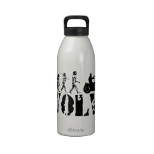 Chopper Biker Motorcycle Rider Evolution Art Drinking Bottle
