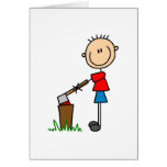 Chopping Wood Stick Figure Tshirts and Gifts Cards