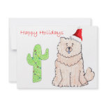 Chow Chow Cream Cactus Christmas invitations