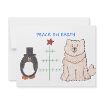 Chow Chow Cream Peace On Earth Personalized Invitation