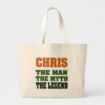 Chris - the Man, the Myth, the Legend Canvas Bags