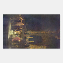 Christ and the Adulteress by Rembrandt Rectangular Stickers