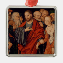 Christ and the Woman taken in Adultery Christmas Tree Ornament