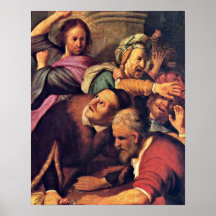Christ driving money-changer by Rembrandt van Rijn Poster