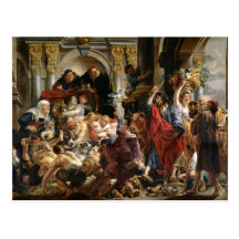 Christ Driving the Merchants from the Temple Post Card