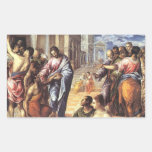 'Christ Healing the Blind' Rectangular Stickers