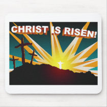 Christ is risen Christian cross gift design Mousepad