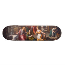 Christ with Martha and Mary by Joos Goemare Skate Board Decks