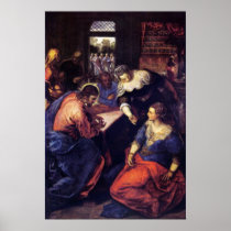 Christ with Mary and Martha by Tintoretto Print