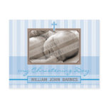 CHRISTENING INVITATION :: stylish stripe 1 postcards