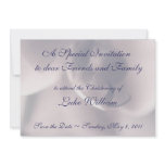 Christening Invitation Template, grey mauve Orchid