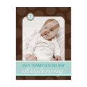 CHRISTENING INVITE :: polka dot - jade green postcards
