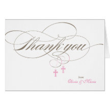 Christening or First Communion Thank You Card