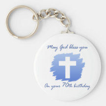 Christian 70th Birthday Gifts Key Chain