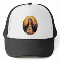 Christian Art of Sacred Heart of Jesus and Mary Mesh Hat