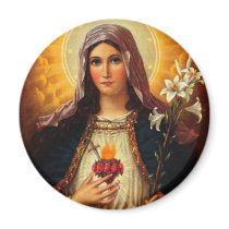 Christian Art of Sacred Heart of Jesus and Mary Refrigerator Magnets