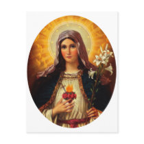 Christian Art of Sacred Heart of Jesus and Mary Postcard