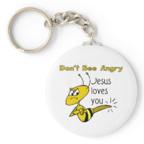 Christian bee design, Don't bee angry Key Chains