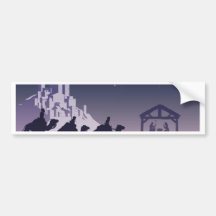 Christian Christmas Nativity Scene Bumper Stickers