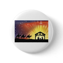 Christian Christmas Nativity Scene Pin