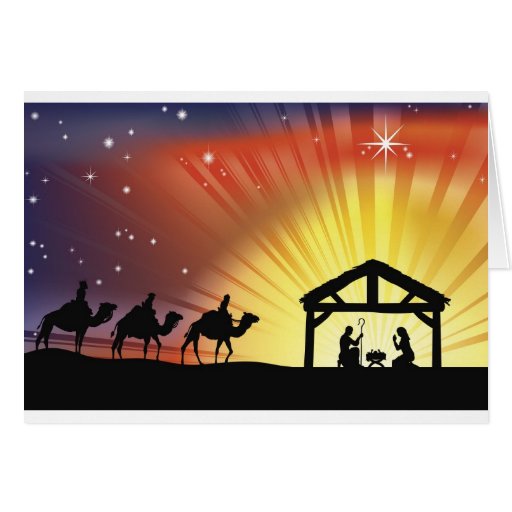 Nativity Scene Cards, Photo Card Templates, Invitations & More