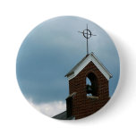 Christian Church Steeple Cross Photo Button