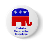 Christian. Conservative. Republican. buttons