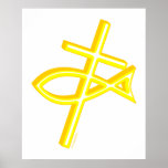 Christian Cross & Fish posters