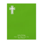 Christian Cross on green background flyers