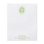 Christian Cross on green eliptical background flyers