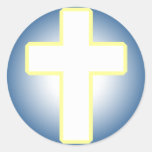 Christian Cross Round Sticker