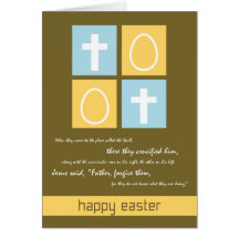 Christian Easter card ~ Cross & Eggs