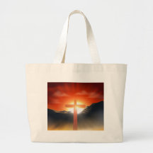 Christian Easter cross concept Bags