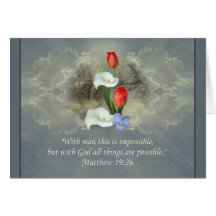 Christian Faith Art ~ Matthew 19:26 Card