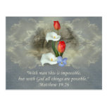Christian Faith Art ~ Matthew 19:26 Postcards