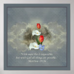 Christian Faith Art ~ Matthew 19:26 Posters