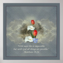 Christian Faith Art ~ Matthew 19:26 Posters