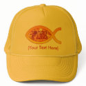 Christian Fish - I'm on FIRE for Christ hats