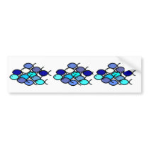 Christian Fish School - Blue and Aqua Bumper Sticker