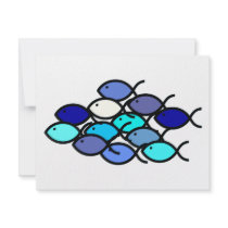 Christian Fish School - Blue and Aqua Invite