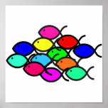 Christian Fish School - Rainbow posters